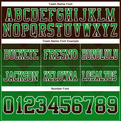Custom Brown Grass Green-White Mesh Authentic Gradient Square Shape Flag Football Jersey