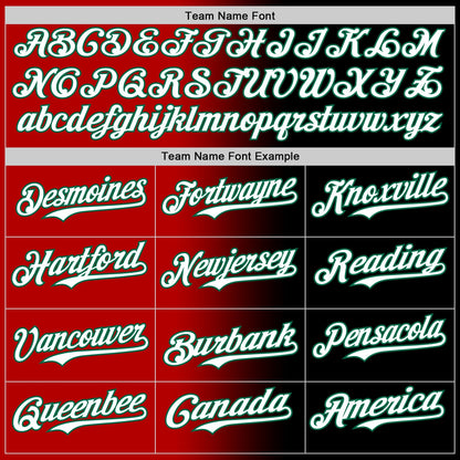 Custom Black White Red-Kelly Green Authentic Gradient Fashion Baseball Jersey