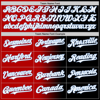 Custom Black White Red-Light Blue Authentic Gradient Fashion Baseball Jersey