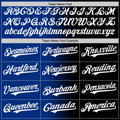 Custom Black White-Royal Authentic Gradient Fashion Baseball Jersey