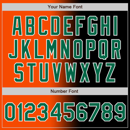 Custom Black Kelly Green Orange-White Authentic Gradient Fashion Baseball Jersey