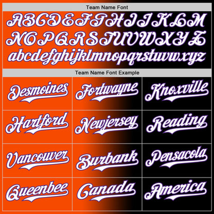 Custom Black White Orange-Purple Authentic Gradient Fashion Baseball Jersey