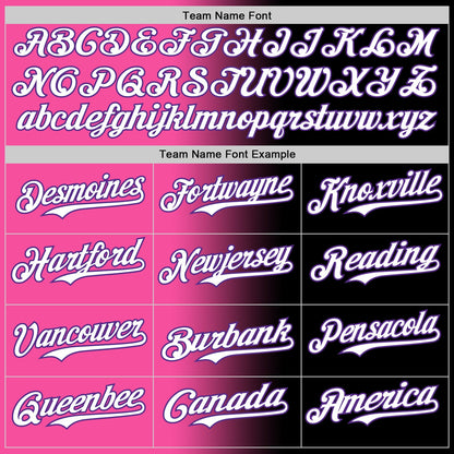 Custom Black White Pink-Purple Authentic Gradient Fashion Baseball Jersey