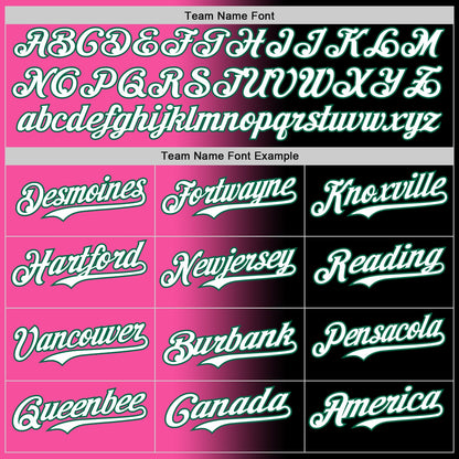 Custom Black White Pink-Kelly Green Authentic Gradient Fashion Baseball Jersey