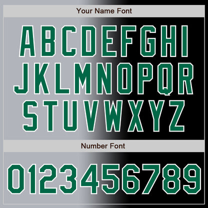 Custom Black Kelly Green Gray-White Authentic Gradient Fashion Baseball Jersey