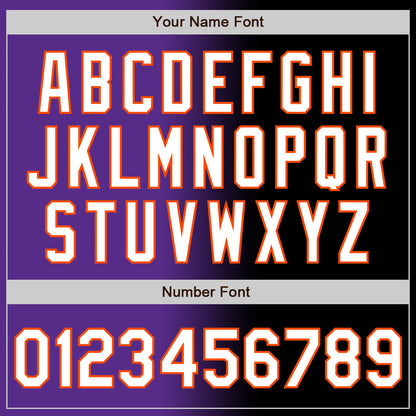 Custom Black White Purple-Orange Authentic Gradient Fashion Baseball Jersey