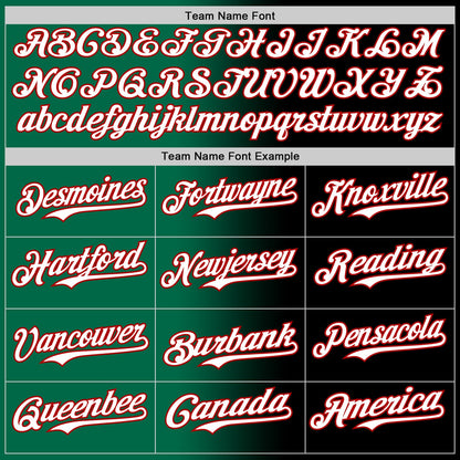 Custom Black White Kelly Green-Red Authentic Gradient Fashion Baseball Jersey