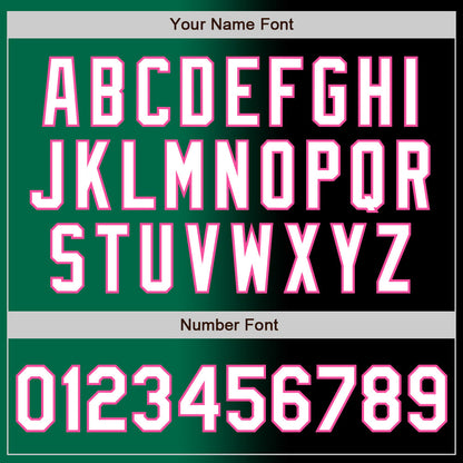 Custom Black White Kelly Green-Pink Authentic Gradient Fashion Baseball Jersey