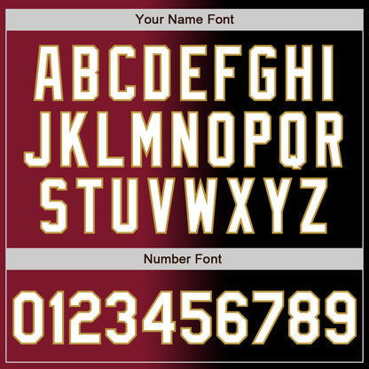 Custom Black White Crimson-Old Gold Authentic Gradient Fashion Baseball Jersey