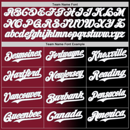 Custom Black White Crimson-Gray Authentic Gradient Fashion Baseball Jersey