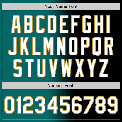 Custom Black White Teal-Old Gold Authentic Gradient Fashion Baseball Jersey