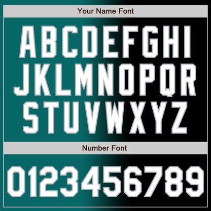 Custom Black White Teal-Gray Authentic Gradient Fashion Baseball Jersey
