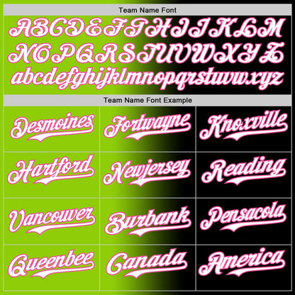 Custom Black White Neon Green-Pink Authentic Gradient Fashion Baseball Jersey