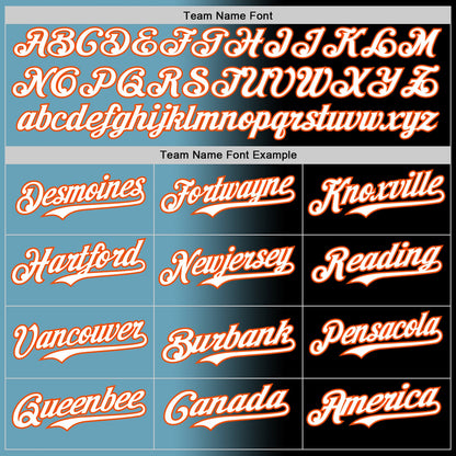 Custom Black White Shadow Blue-Orange Authentic Gradient Fashion Baseball Jersey