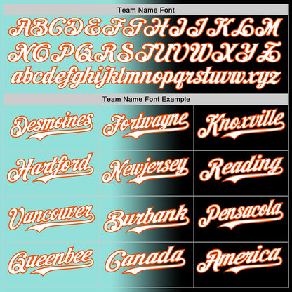 Custom Black White Ice Blue-Orange Authentic Gradient Fashion Baseball Jersey