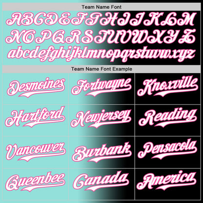Custom Black White Ice Blue-Pink Authentic Gradient Fashion Baseball Jersey