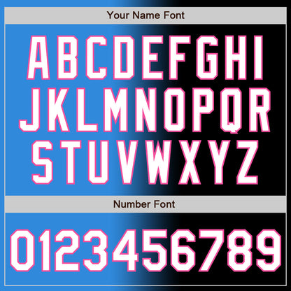 Custom Black White Electric Blue-Pink Authentic Gradient Fashion Baseball Jersey