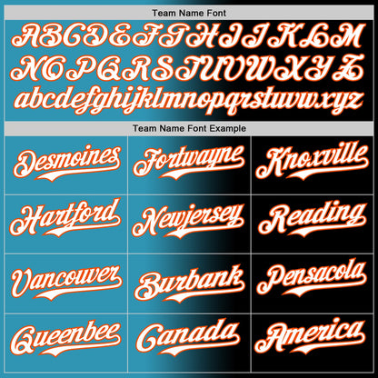 Custom Black White Panther Blue-Orange Authentic Gradient Fashion Baseball Jersey