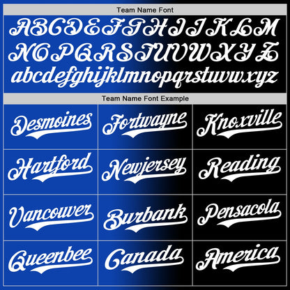 Custom Black White-Thunder Blue Authentic Gradient Fashion Baseball Jersey