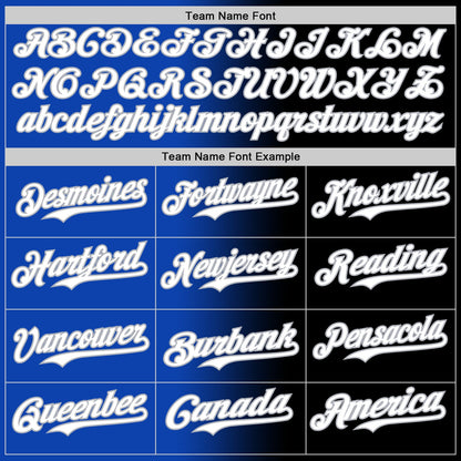 Custom Black White Thunder Blue-Gray Authentic Gradient Fashion Baseball Jersey