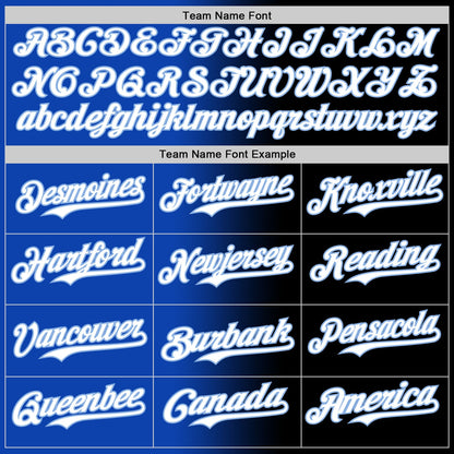 Custom Black White Thunder Blue-Light Blue Authentic Gradient Fashion Baseball Jersey