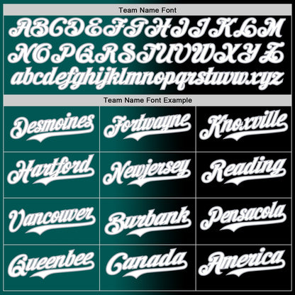 Custom Black White Midnight Green-Gray Authentic Gradient Fashion Baseball Jersey