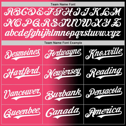 Custom Black White-Neon Pink Authentic Gradient Fashion Baseball Jersey