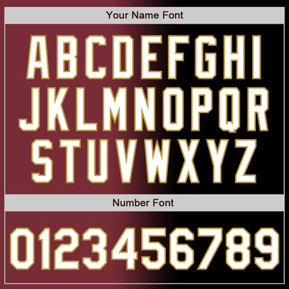 Custom Black White Burgundy-Old Gold Authentic Gradient Fashion Baseball Jersey