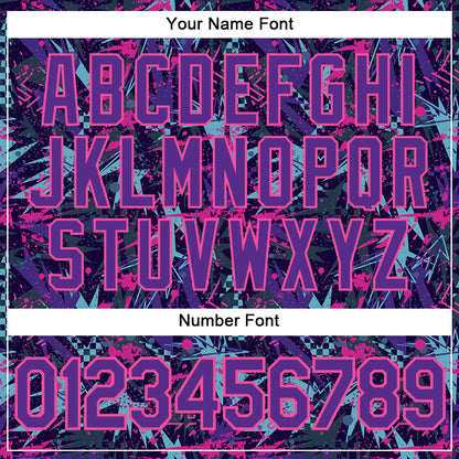 Custom Graffiti Pattern Purple-Pink 3D Creative Geometric Figures And Dots Authentic Baseball Jersey
