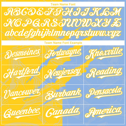 Custom Graffiti Pattern White Light Blue-Yellow 3D Scratch Authentic Baseball Jersey