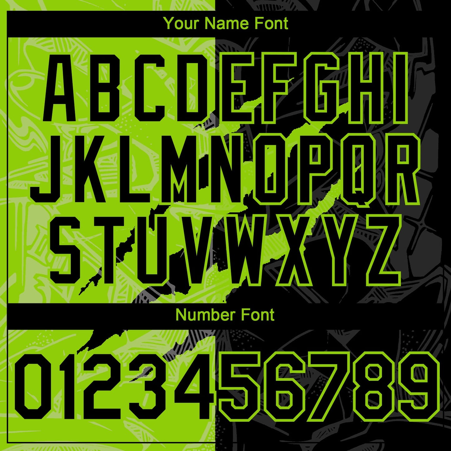 Custom Graffiti Pattern Black-Neon Green 3D Scratch Authentic Baseball Jersey