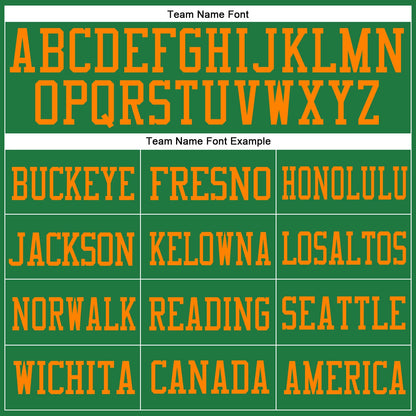 Custom Grass Green Bay Orange Mesh Authentic Football Jersey