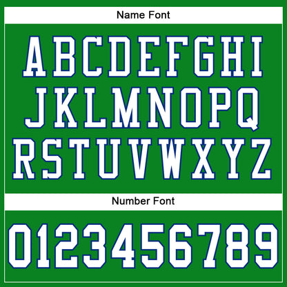 Custom Grass Green White-Royal Mesh Authentic Football Jersey