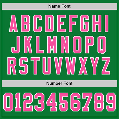 Custom Grass Green Pink-White Mesh Authentic Throwback Football Jersey