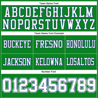 Custom Grass Green White-Royal Mesh Authentic Football Jersey