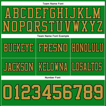 Custom Grass Green Old Gold-Black Mesh Authentic Football Jersey