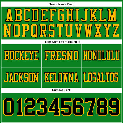 Custom Grass Green Black-Gold Mesh Authentic Football Jersey