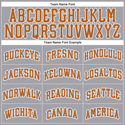 Custom Gray Texas Orange-White Authentic Baseball Jersey