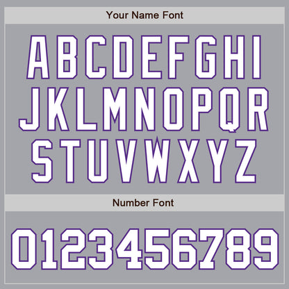 Custom Gray White-Purple Authentic Baseball Jersey