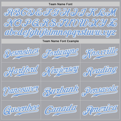Custom Gray White Pinstripe Light Blue-White Authentic Baseball Jersey