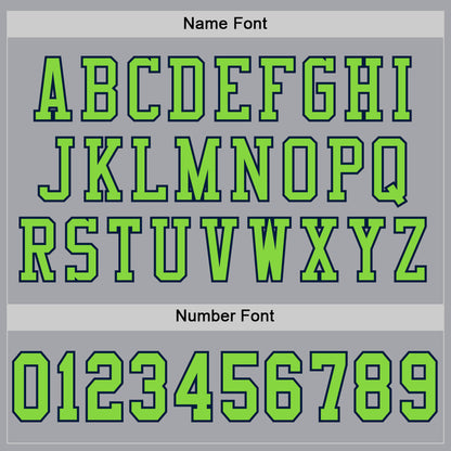Custom Gray Neon Green-Navy Mesh Authentic Football Jersey