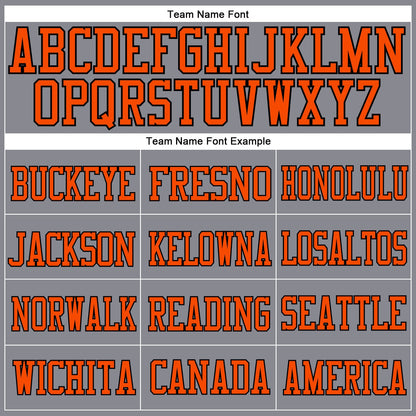 Custom Gray Orange-Black Mesh Authentic Football Jersey
