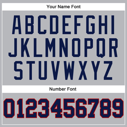Custom Gray Navy Pinstripe Navy-Red Authentic Basketball Jersey