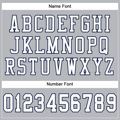 Custom Gray White-Navy Mesh Authentic Football Jersey
