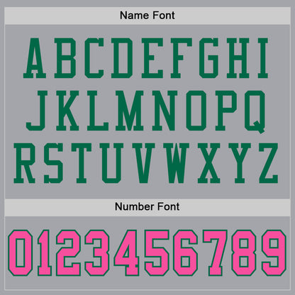 Custom Gray Pink-Kelly Green Mesh Authentic Football Jersey