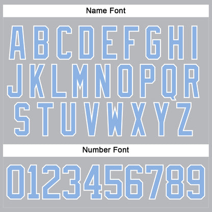 Custom Gray Light Blue-White Hockey Lace Neck Jersey