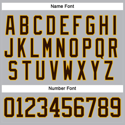 Custom Gray Brown-Gold Hockey Lace Neck Jersey