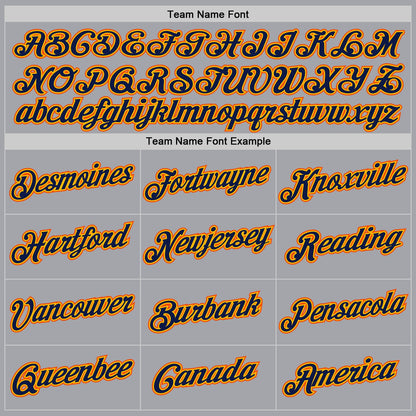 Custom Gray Navy Gold-Orange Authentic Throwback Basketball Jersey