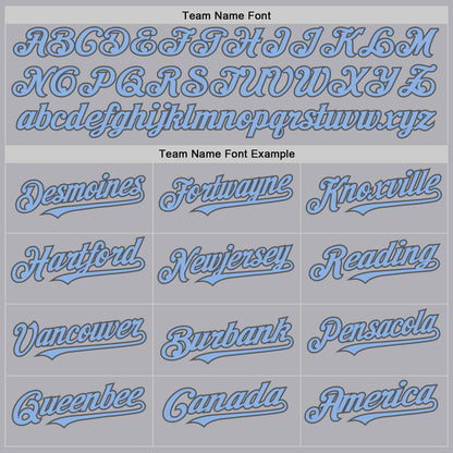 Custom Gray Light Blue-Steel Gray Mesh Authentic Throwback Baseball Jersey