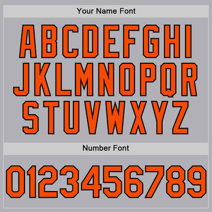 Custom Gray Orange-Black Mesh Authentic Throwback Baseball Jersey
